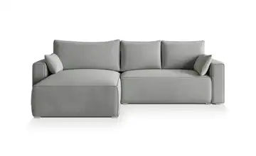 MASSENO Ecksofa mit Schlaffunktion Foril Hellgrau