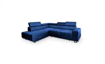 MASSENO Ecksofa mit Schlaffunktion Nola links Cyanblau