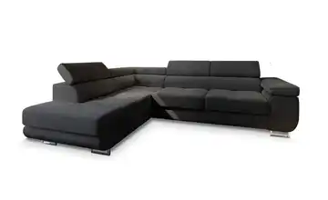 MASSENO Ecksofa mit Schlaffunktion Apiro links Schwarz