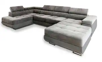 MASSENO Wohnlandschaft mit Schlaffunktion Casone Grau links