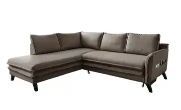 Miuform Ecksofa mit Schlaffunktion Charming Charlie links Braun