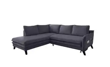 Miuform Ecksofa mit Schlaffunktion Charming Charlie links Anthrazit