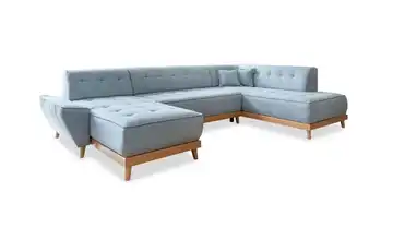 Miuform Wohnlandschaft mit Schlaffunktion Dazzling Daisy Hellblau rechts