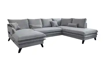 Miuform Wohnlandschaft mit Schlaffunktion Charming Charlie rechts Grau