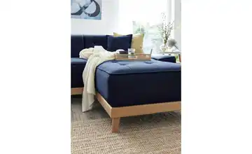 Miuform Wohnlandschaft mit Schlaffunktion Dazzling Daisy Marineblau links
