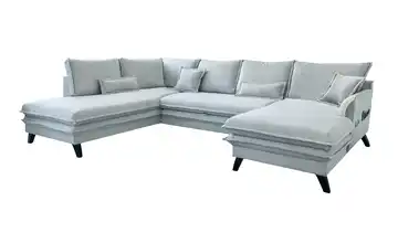 Miuform Wohnlandschaft mit Schlaffunktion Charming Charlie links Hellgrau