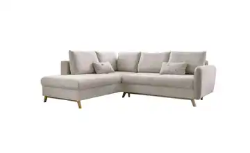 Miuform Ecksofa mit Schlaffuntkion Scandic Lagom links Beige