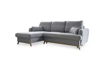 Miuform Ecksofa mit Schlaffunktion Scandic Lagom links Hellgrau