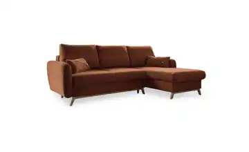 Miuform Ecksofa mit Schlaffunktion Scandic Lagom rechts Ziegelrot
