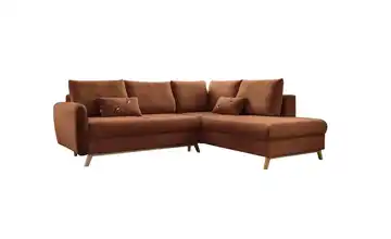 Miuform Ecksofa mit Schlaffuntkion Scandic Lagom rechts Ziegelrot