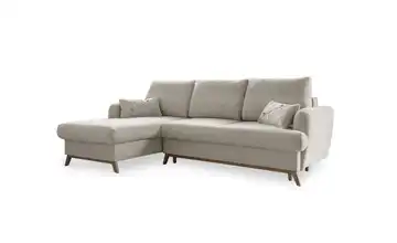 Miuform Ecksofa mit Schlaffunktion Scandic Lagom links Beige