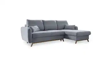 Miuform Ecksofa mit Schlaffunktion Scandic Lagom rechts Hellgrau