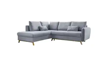Miuform Ecksofa mit Schlaffuntkion Scandic Lagom links Hellgrau