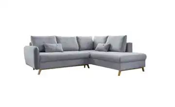 Miuform Ecksofa mit Schlaffuntkion Scandic Lagom rechts Hellgrau