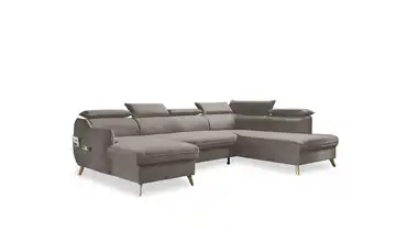 Miuform Wohnlandschaft Sweet Harmony Velours rechts Dunkelbeige
