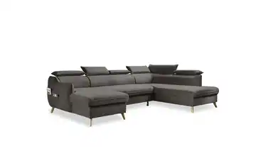 Miuform Wohnlandschaft Sweet Harmony Dunkelgrau rechts Velours