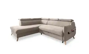 Miuform Ecksofa mit Schlaffunktion Sweet Harmony Velours links Beige