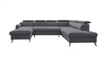Miuform Wohnlandschaft Sweet Harmony Webstoff rechts Dunkelgrau