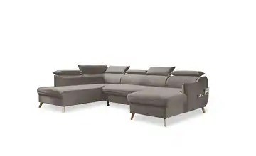 Miuform Wohnlandschaft Sweet Harmony Velours links Dunkelbeige