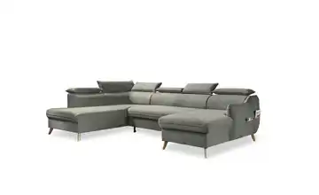 Miuform Wohnlandschaft Sweet Harmony Hellgrau links Velours