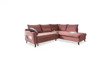 Miuform Ecksofa mit Schlaffunktion Rosa rechts