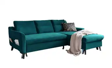 Miuform Ecksofa  mit Schlaffunktion Stylish Stan Türkis/Petrol rechts