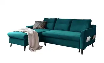 Miuform Ecksofa  mit Schlaffunktion Stylish Stan Türkis/Petrol links
