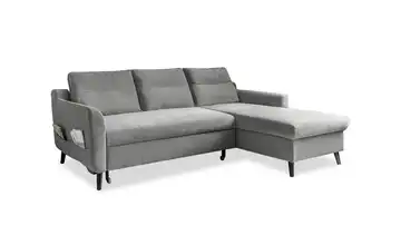 Miuform Ecksofa mit Schlaffunktion Stylish Stan rechts Hellgrau