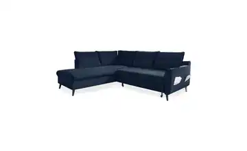 Miuform Ecksofa mit Schlaffunktion Marineblau links