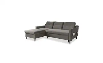 Miuform Ecksofa  mit Schlaffunktion Stylish Stan Dunkelgrau links
