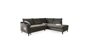 Miuform Ecksofa mit Schlaffunktion Dunkelgrau rechts