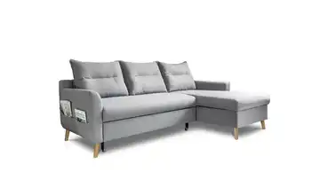 Miuform Ecksofa mit Schlaffunktion Stylish Stan rechts Grau