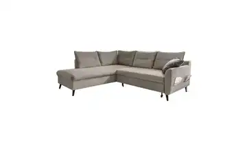 Miuform Ecksofa mit Schlaffunktion Dunkelbeige links