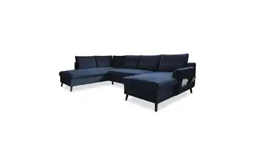 Miuform Wohnlandschaft mit Schlaffunktion Stylish Stan Marineblau links