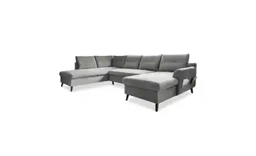 Miuform Wohnlandschaft mit Schlaffunktion Stylish Stan Hellgrau links