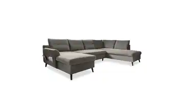Miuform Wohnlandschaft mit Schlaffunktion Stylish Stan rechts Dunkelgrau
