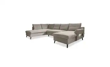 Miuform Wohnlandschaft mit Schlaffunktion Stylish Stan Dunkelbeige links