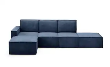 Ecksofa mit Pouf Orto Dunkelblau links