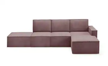 Ecksofa mit Pouf Orto Pink rechts