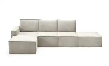 Ecksofa mit Pouf Orto Beige links