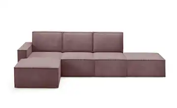 Ecksofa mit Pouf Orto Pink links