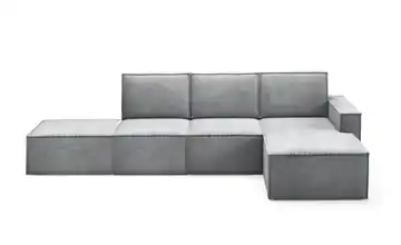Ecksofa mit Pouf Orto Hellgrau rechts