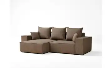 Ecksofa links Braun