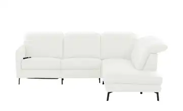 Ecksofa Monja rechts Erweiterte Funktion Cremeweiß