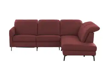 Ecksofa Monja rechts Erweiterte Funktion Dunkelrot