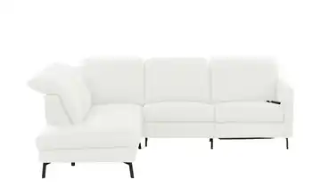 Ecksofa Monja links Erweiterte Funktion Cremeweiß