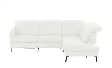 Ecksofa Monja rechts Grundfunktion Cremeweiß
