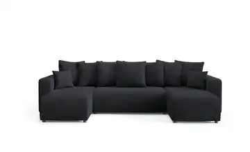 Wohnlandschaft mit Schlaffunktion Evora Schwarz