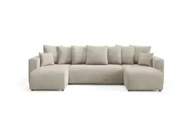 Wohnlandschaft mit Schlaffunktion Evora Beige