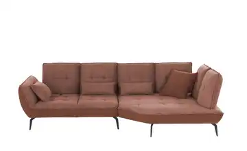 vito Ecksofa mit Sitztiefenverstellung Ticona Kupferfarben Erweiterte Funktion rechts